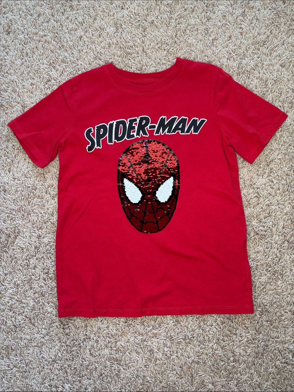 🕷️Spiderman Sequin Mask Kids Tee🕷️